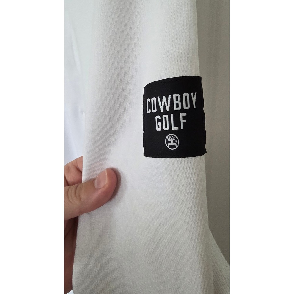 Hooey Cowboy Golf Mens White Quarter Zip Pullover Sweatshirt Mock Neck XL